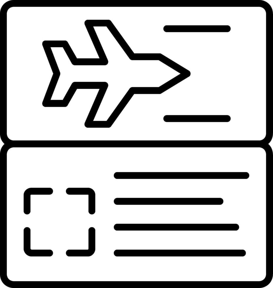 ícone de vetor de passagem de avião