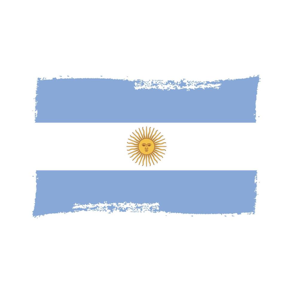 Vetor da bandeira da Argentina com estilo pincel aquarela