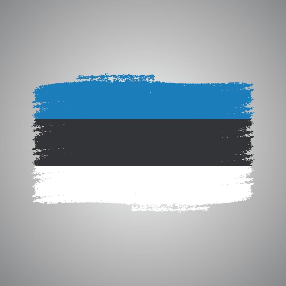 vetor de bandeira da estônia com pincel estilo aquarela