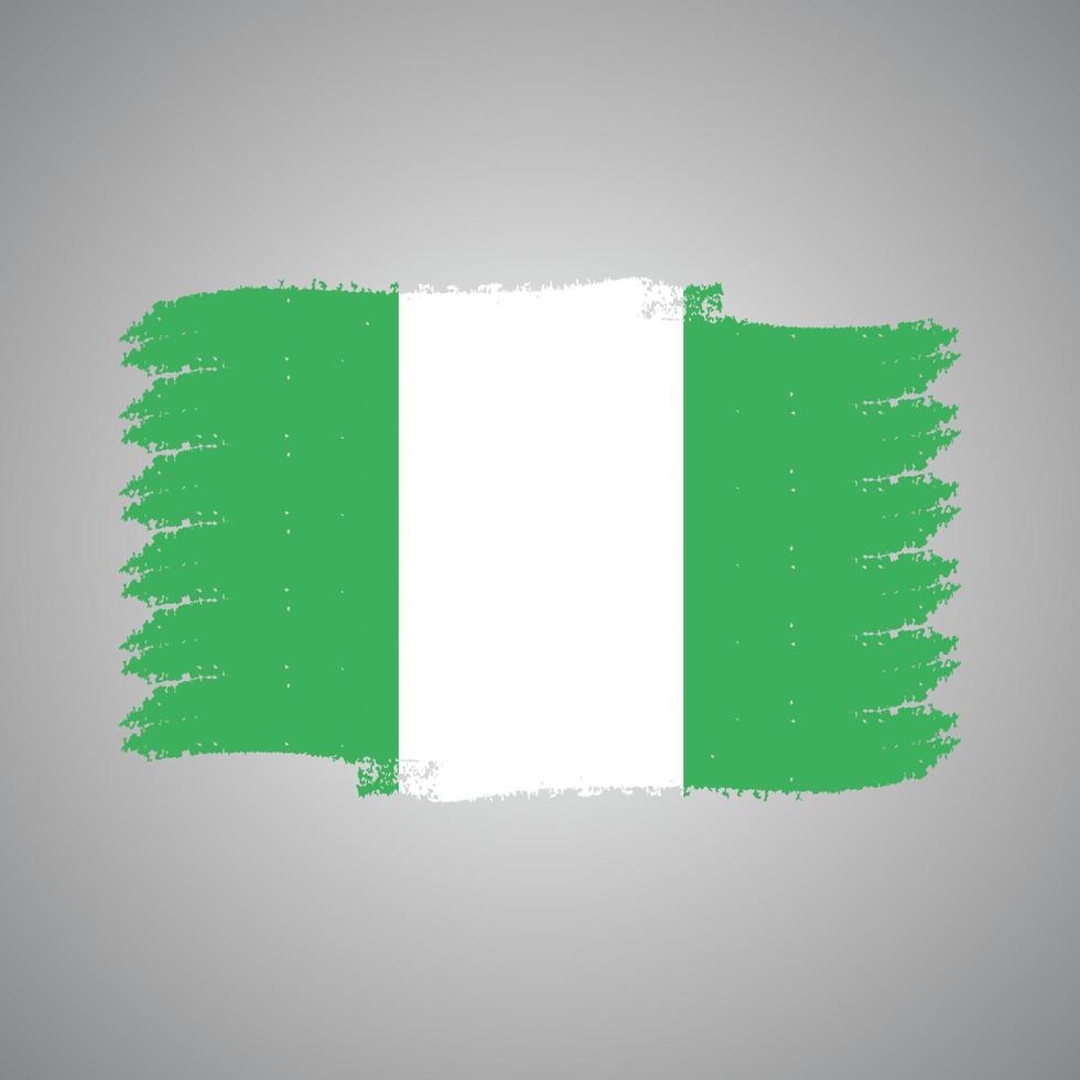 vetor de bandeira da Nigéria com estilo pincel aquarela