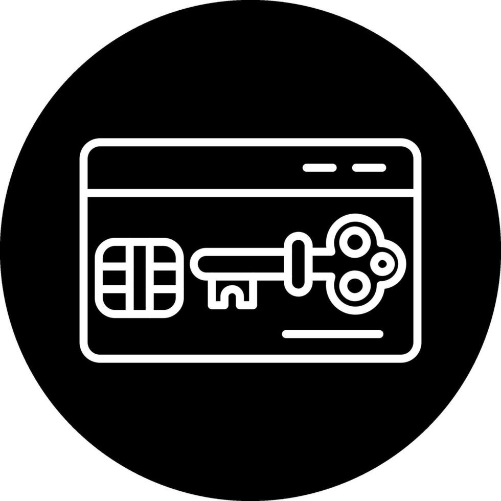 ícone de vetor de cartão-chave