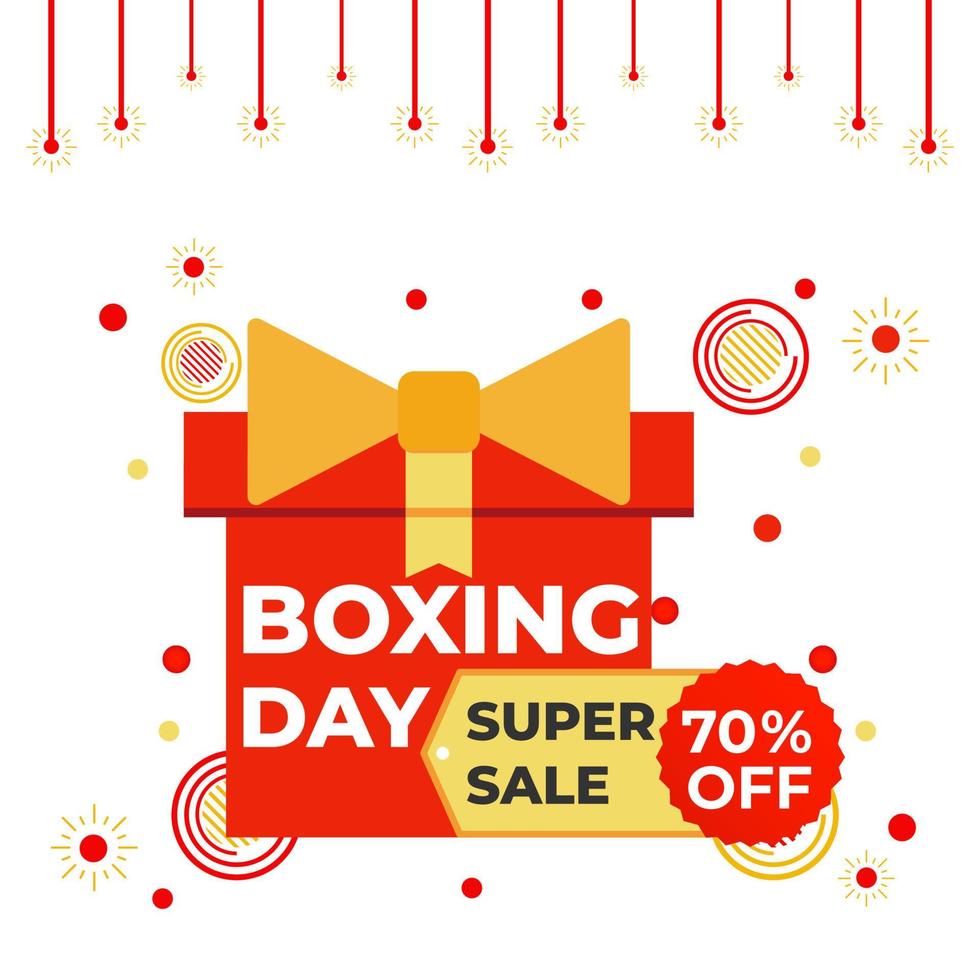 modelo de design de postagem de mídia social para venda de boxing day vetor