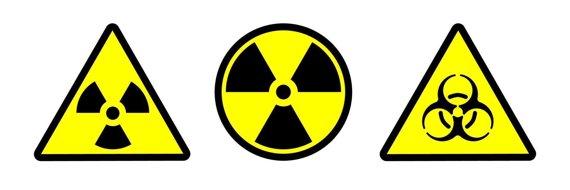 radiação alerta logotipo - uma negrito símbolo representando potencial riscos, trabalhada dentro uma impressionante Projeto. perigo ou tóxico logotipo ícone. vetor