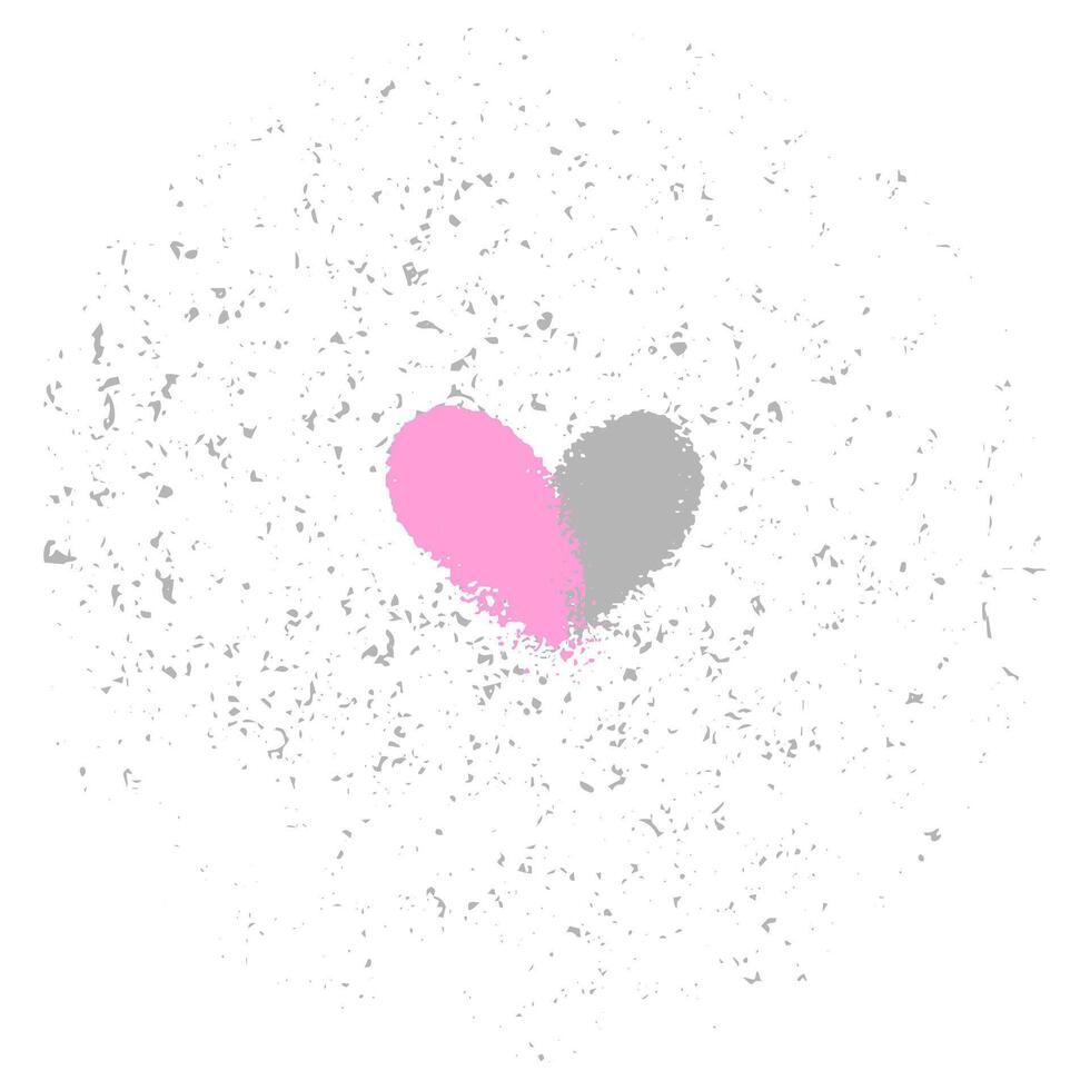 grunge coração. coração ícone para gráfico Projeto. grunge coração modelo. dia dos namorados, romântico e amor símbolo vetor