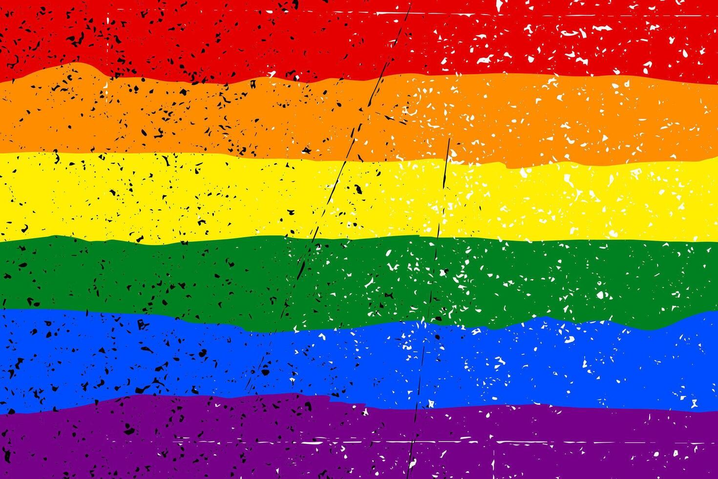 lgbt orgulho bandeira lésbica, gay, bissexual, transgênero. arco Iris bandeira. grunge textura. gay e lésbica amor vetor