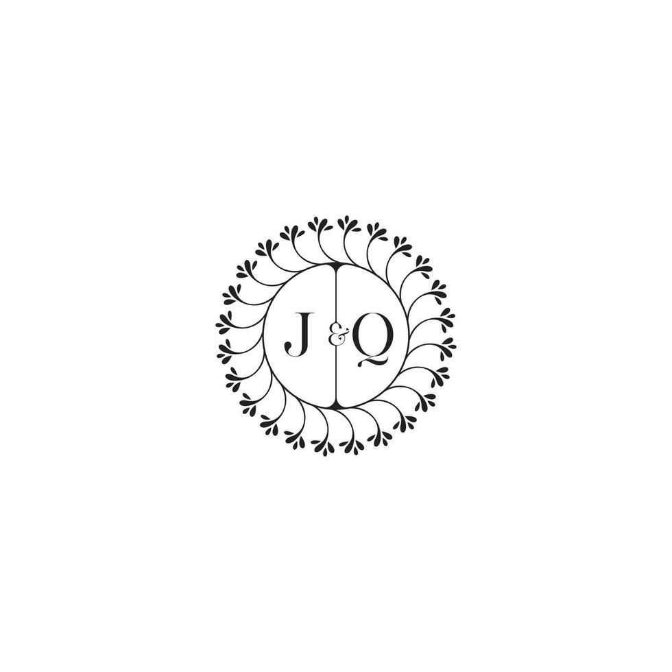 jq simples Casamento inicial conceito com Alto qualidade logotipo Projeto vetor