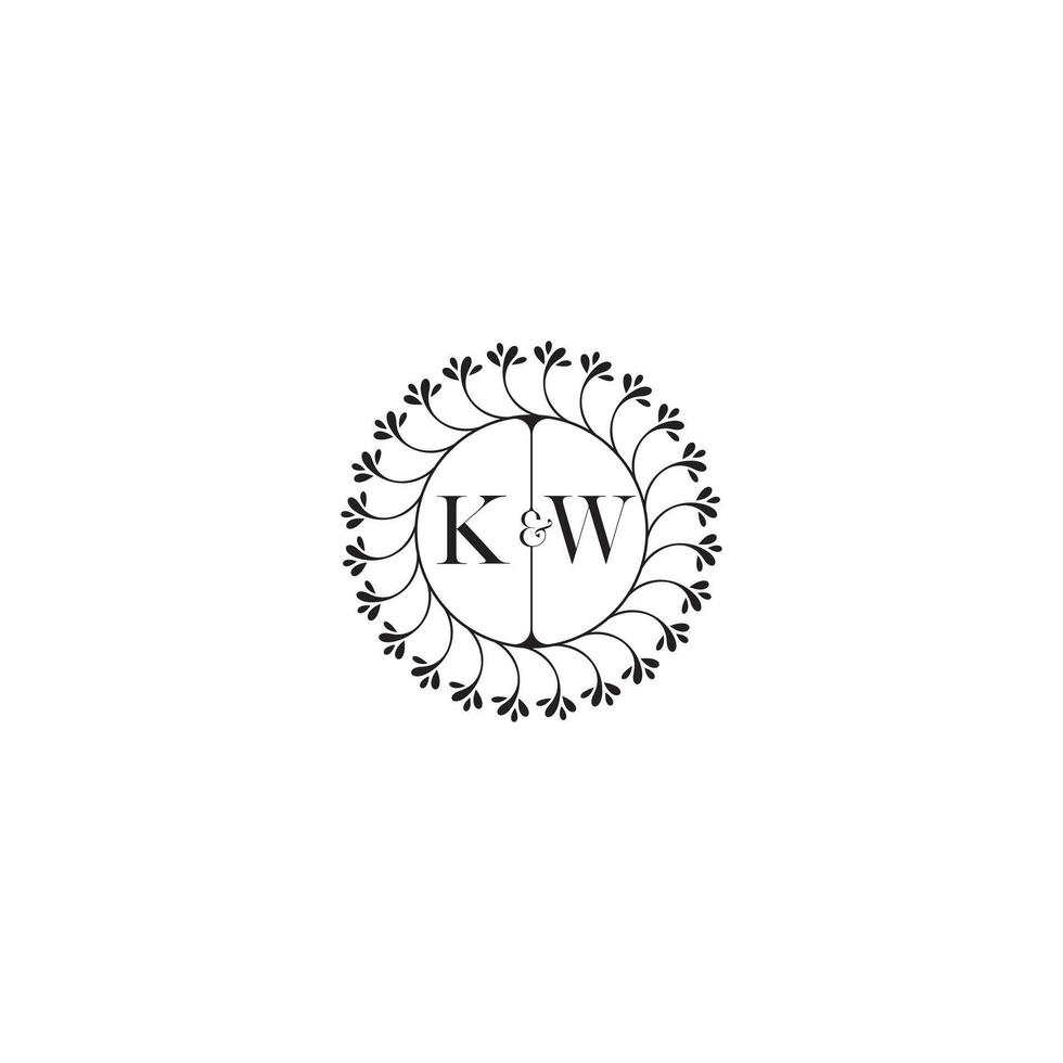 kw simples Casamento inicial conceito com Alto qualidade logotipo Projeto vetor