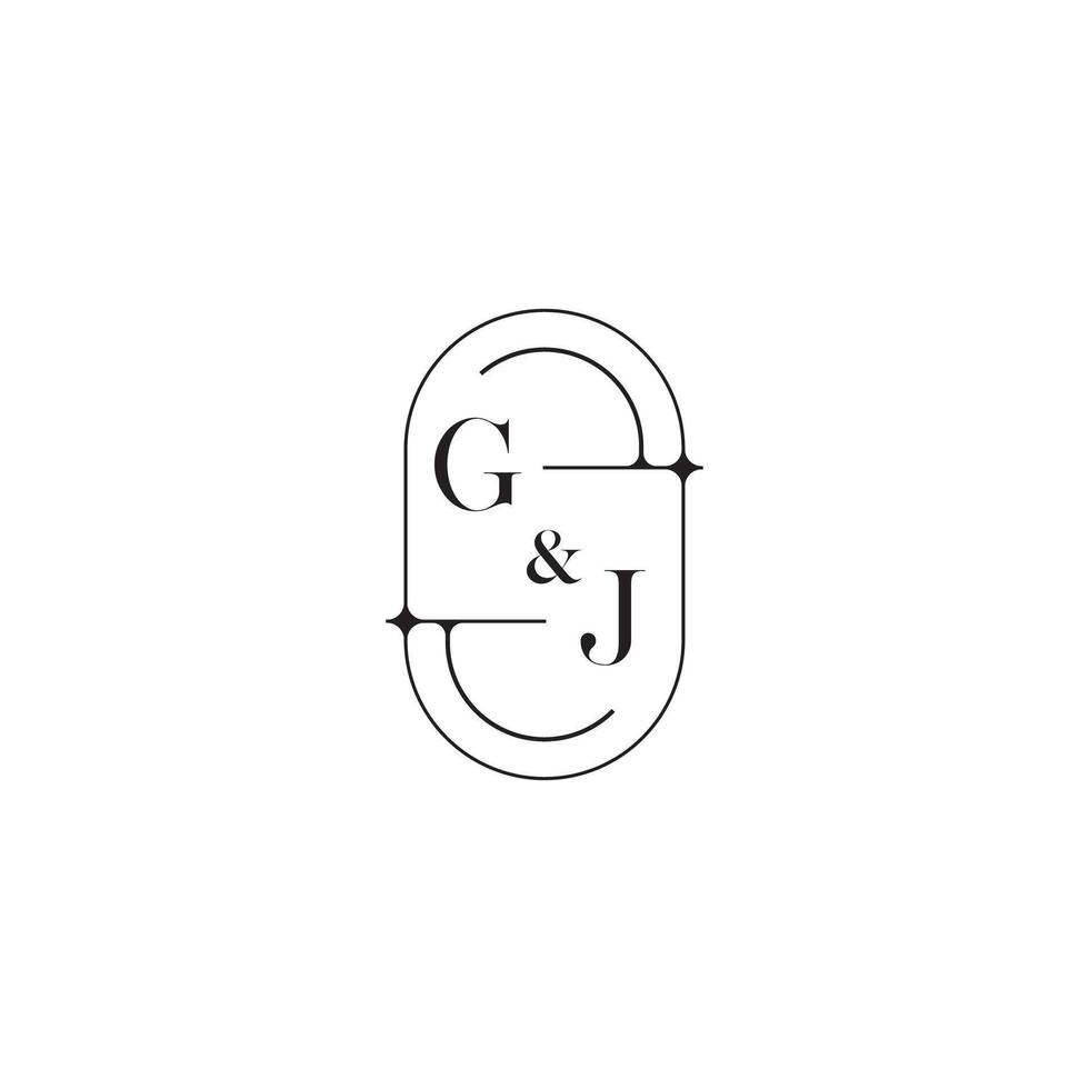 gj linha simples inicial conceito com Alto qualidade logotipo Projeto vetor