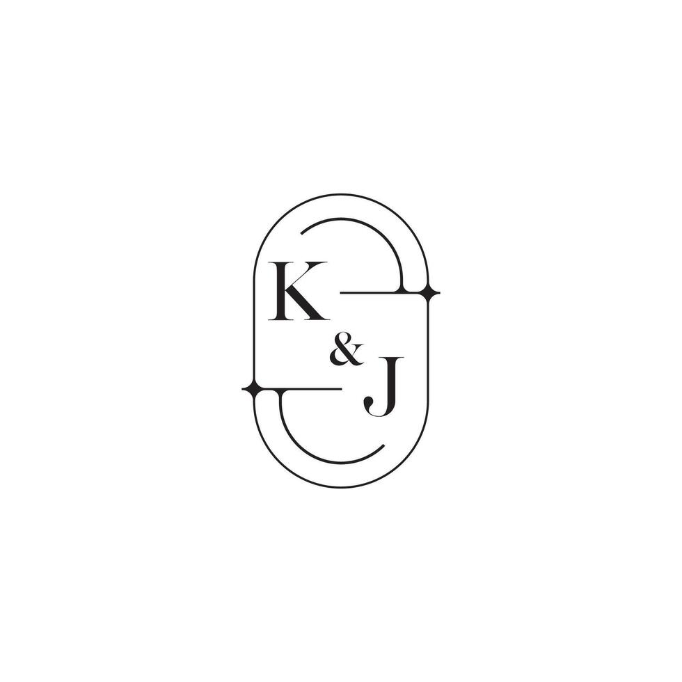 kj linha simples inicial conceito com Alto qualidade logotipo Projeto vetor