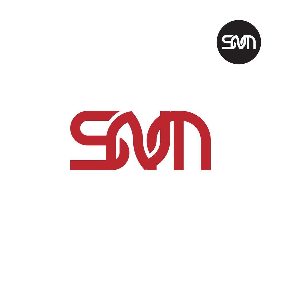 carta snm monograma logotipo Projeto vetor