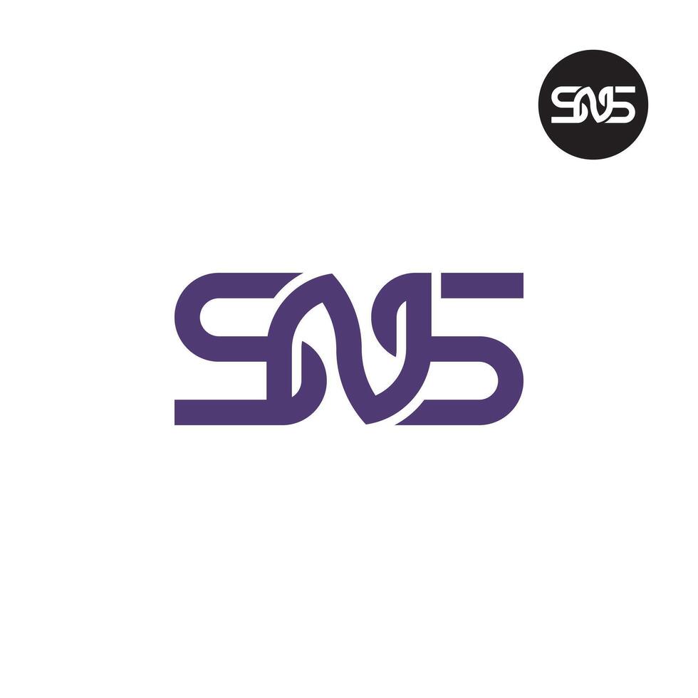 carta sns monograma logotipo Projeto vetor