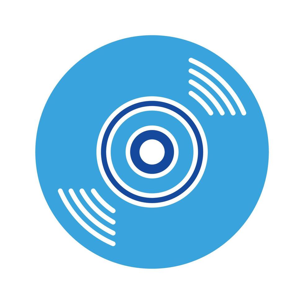 CD ícone vetor ou logotipo ilustração glifo cor estilo