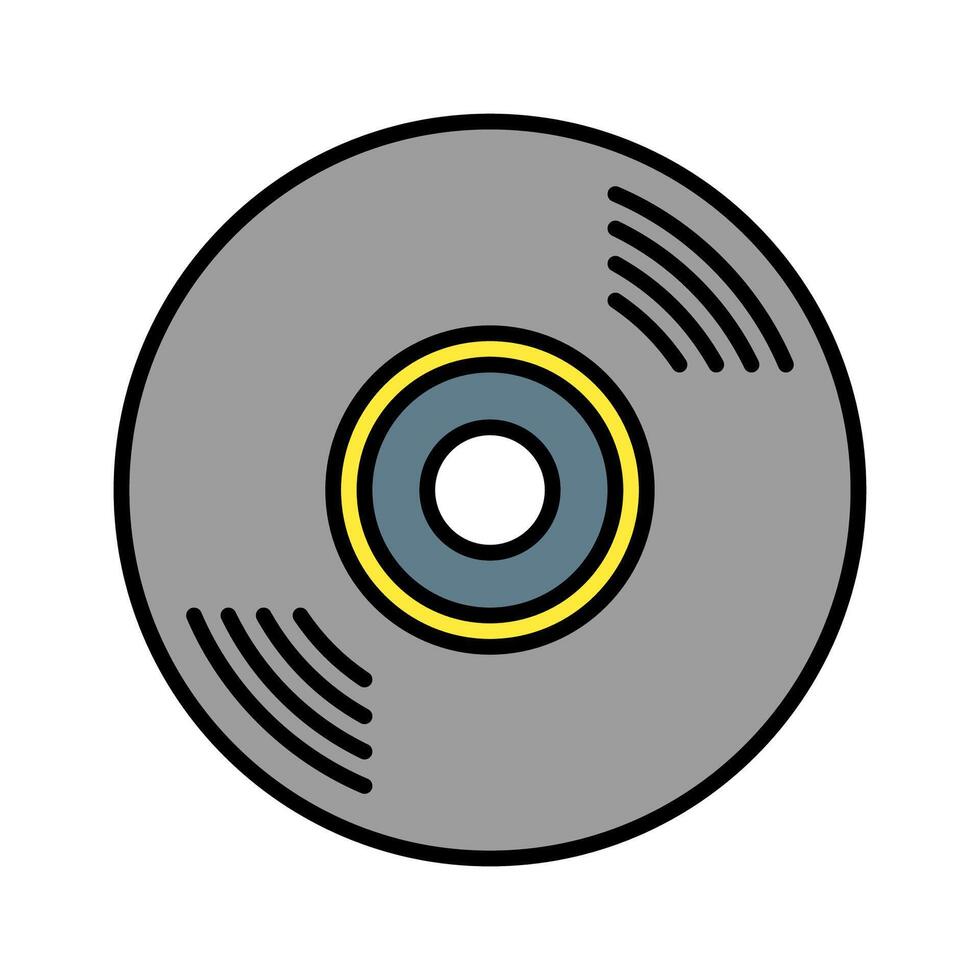 CD ícone vetor ou logotipo ilustração preenchidas cor estilo