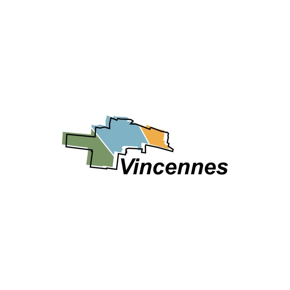 mapa cidade do Vincennes vetor Projeto modelo, mundo mapa internacional vetor modelo com esboço gráfico esboço estilo isolado em branco fundo