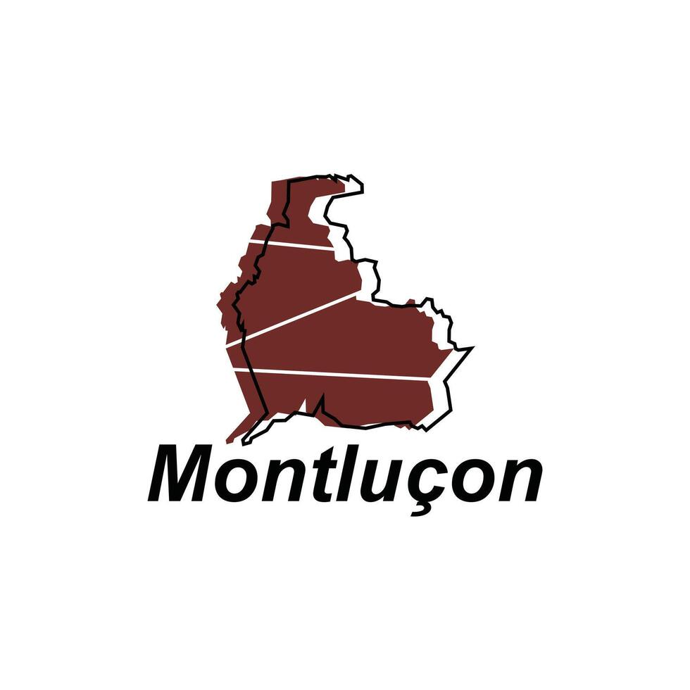 Montluçon cidade mapa. vetor mapa do França país colorida projeto, ilustração Projeto modelo em branco fundo