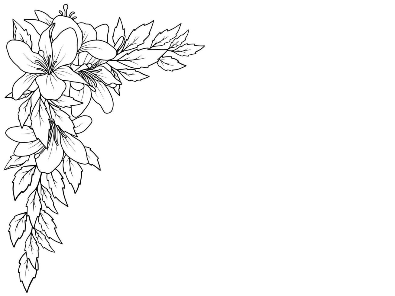 ramalhete flor canto esboço ilustração vetor