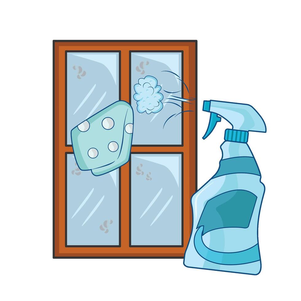 ilustração do janela limpeza spray vetor