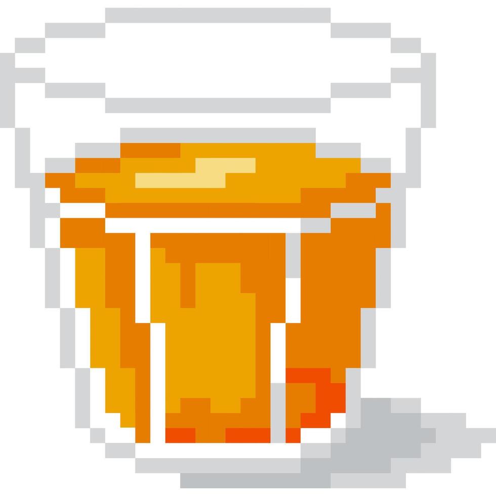 laranja suco desenho animado ícone dentro pixel estilo vetor