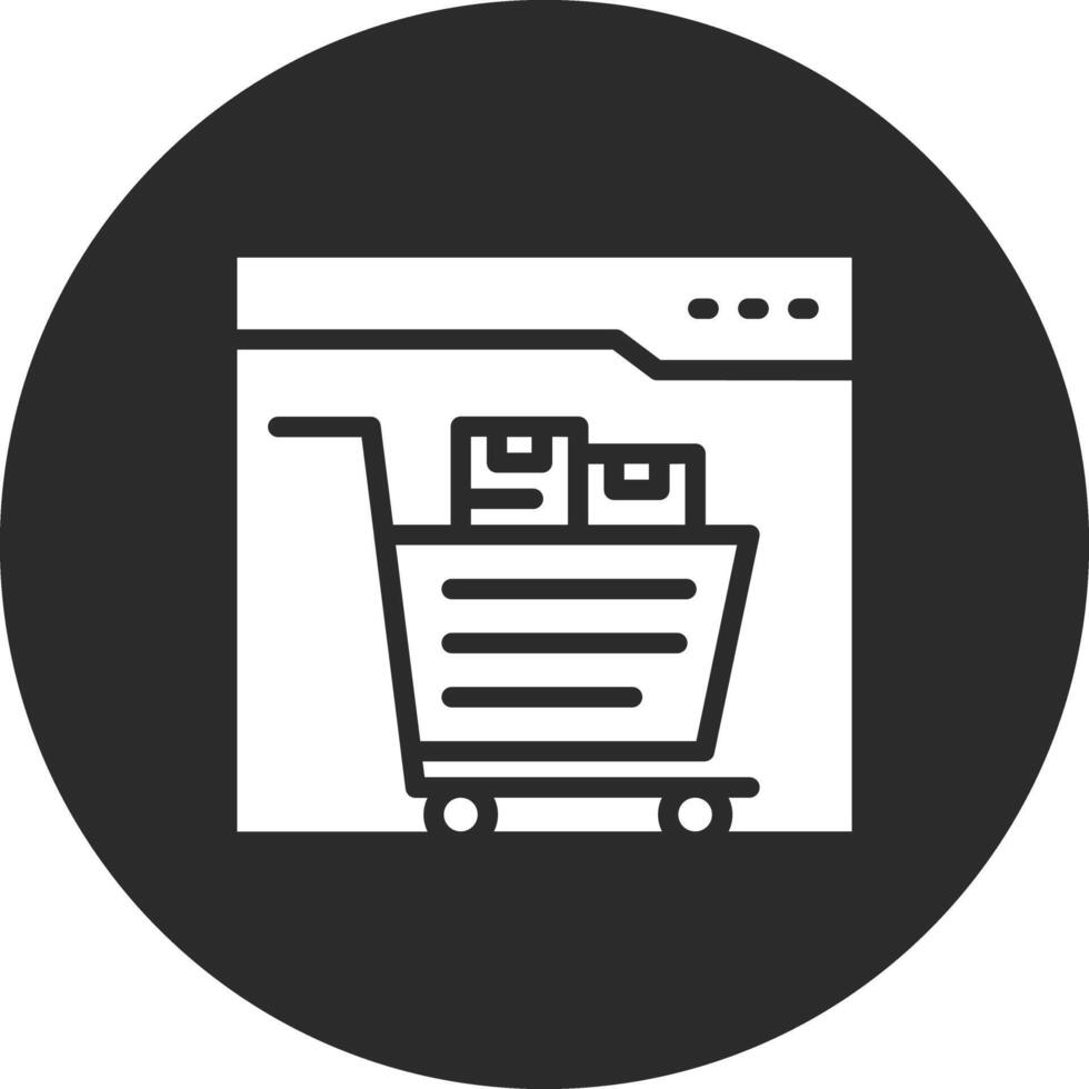 ícone de vetor de compras de comércio eletrônico