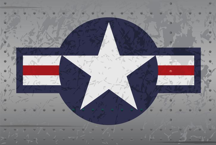 Ilustração afligida Roundel da estrela militar do avião vetor