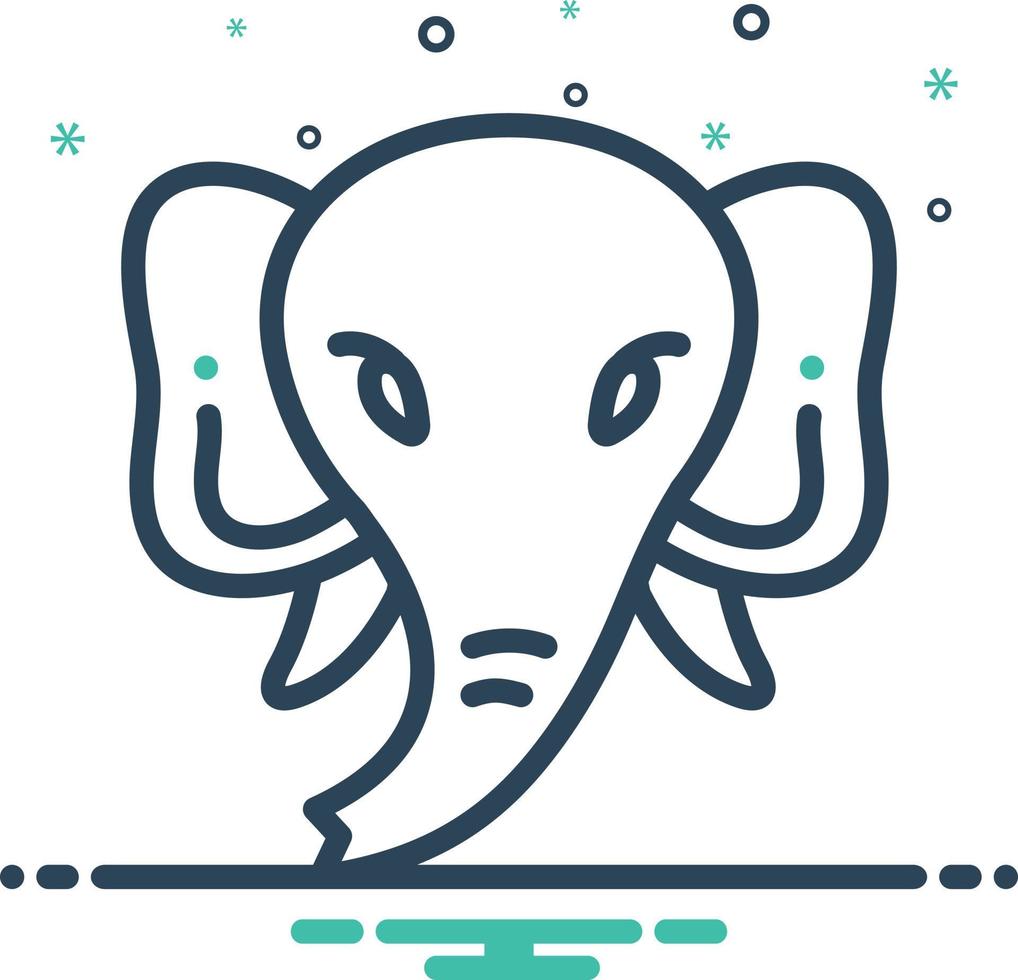 ícone de mistura para elefante vetor
