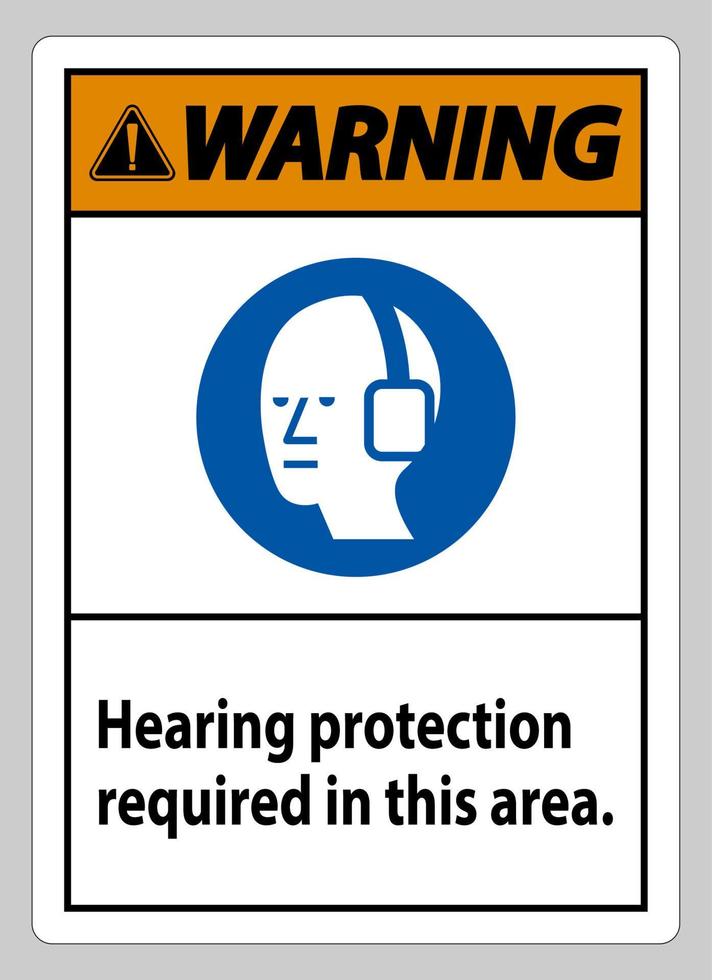 aviso ppe sinal de proteção auditiva necessária nesta área com o símbolo vetor