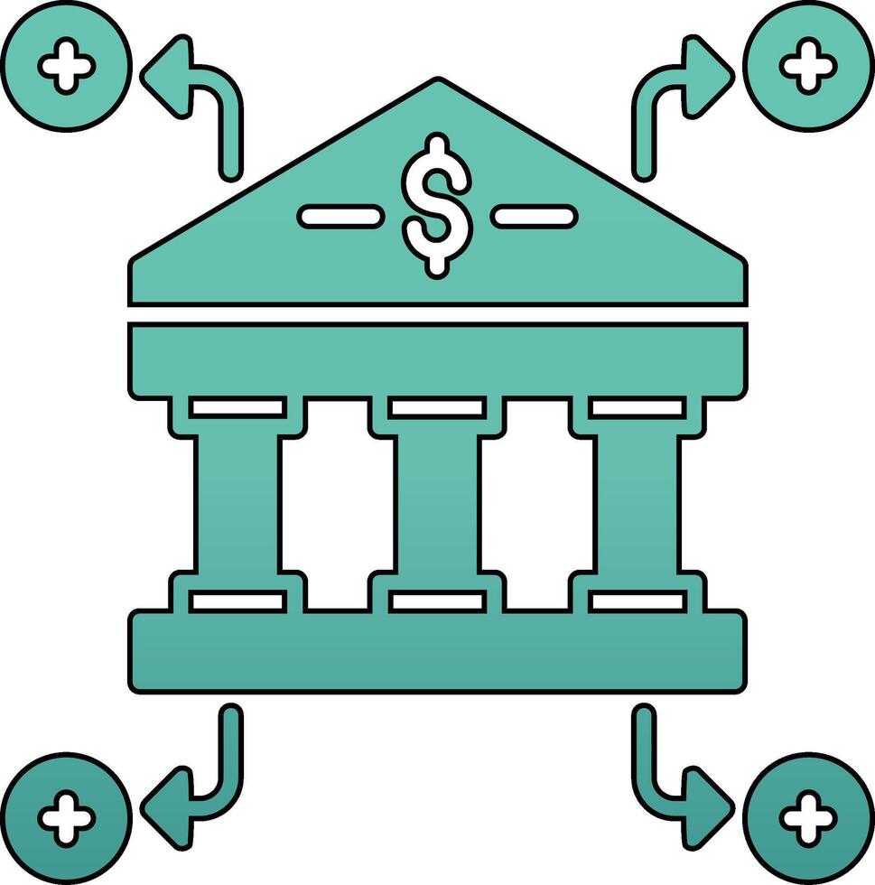 ícone de vetor de banco