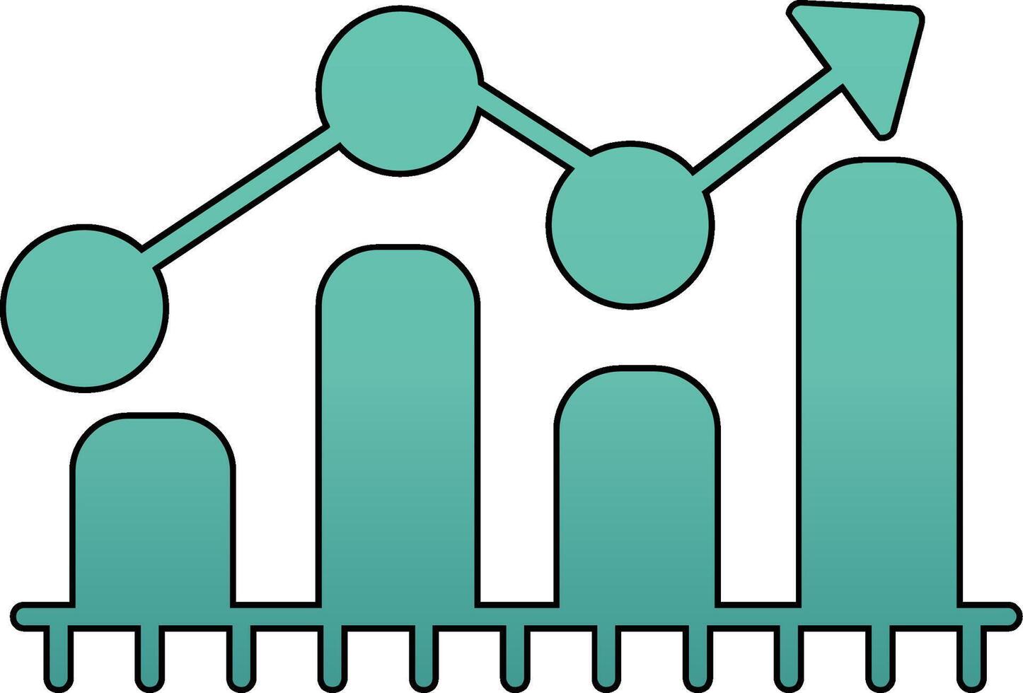 ícone de vetor de gráfico de barras