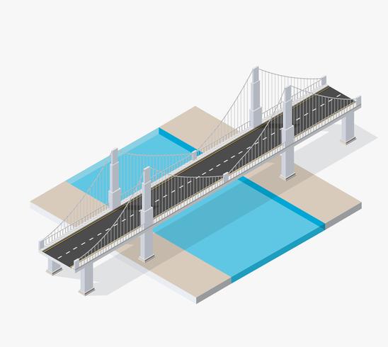 A ponte skyway de urbana vetor