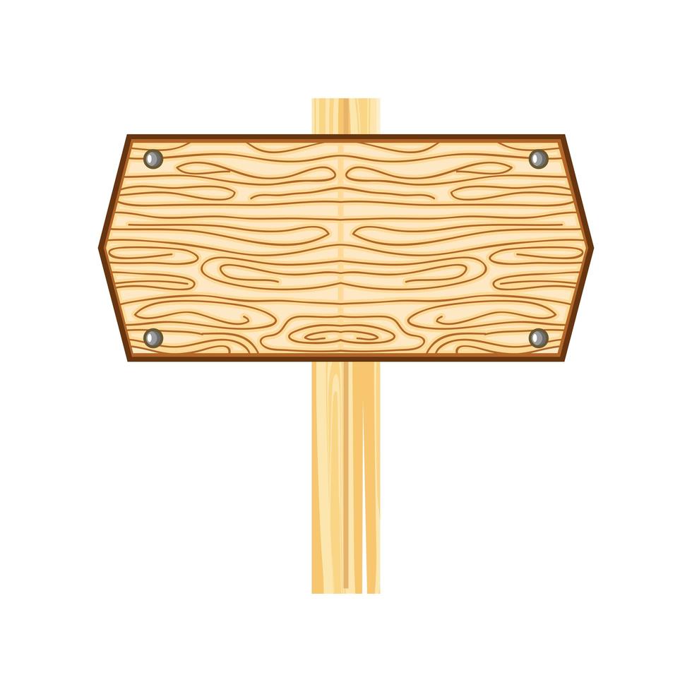 placa de madeira rústica vetor