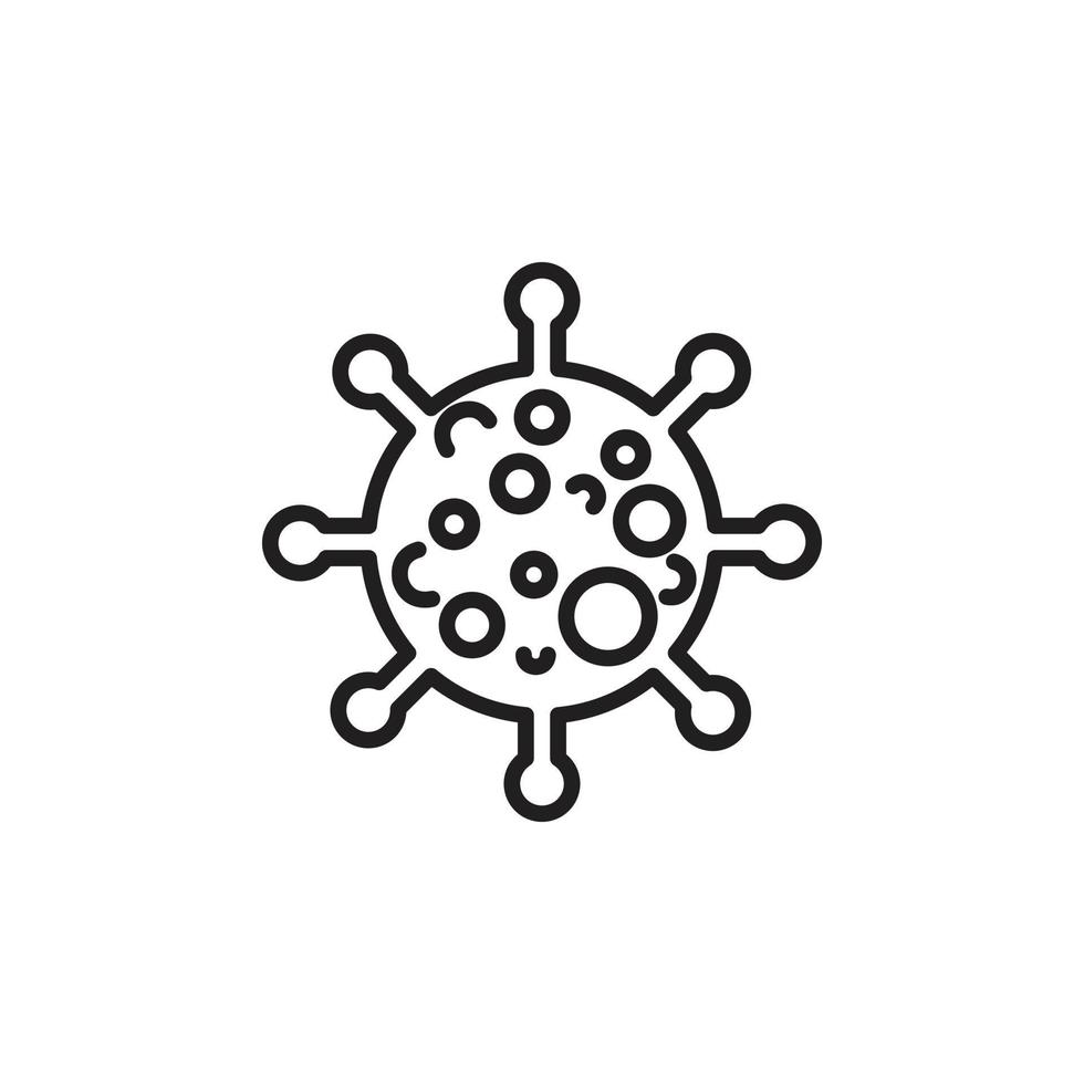 Corona vírus covid-19 ícone vetor linha na imagem de fundo branco para web, apresentação, logotipo, ícone símbolo.