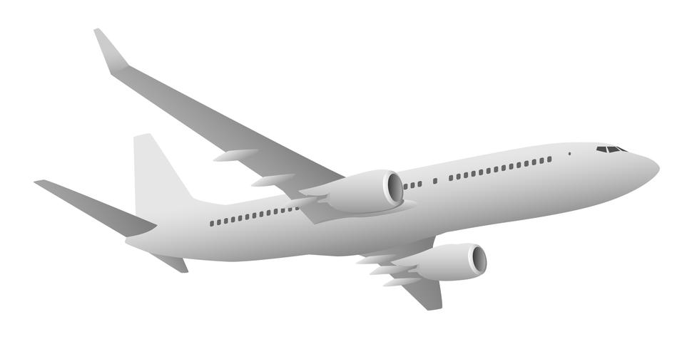 Ilustração em vetor de avião de passageiros a jato