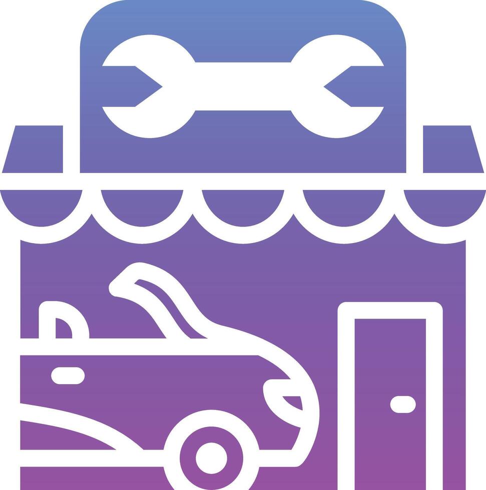 ícone de vetor de oficina de reparação de automóveis