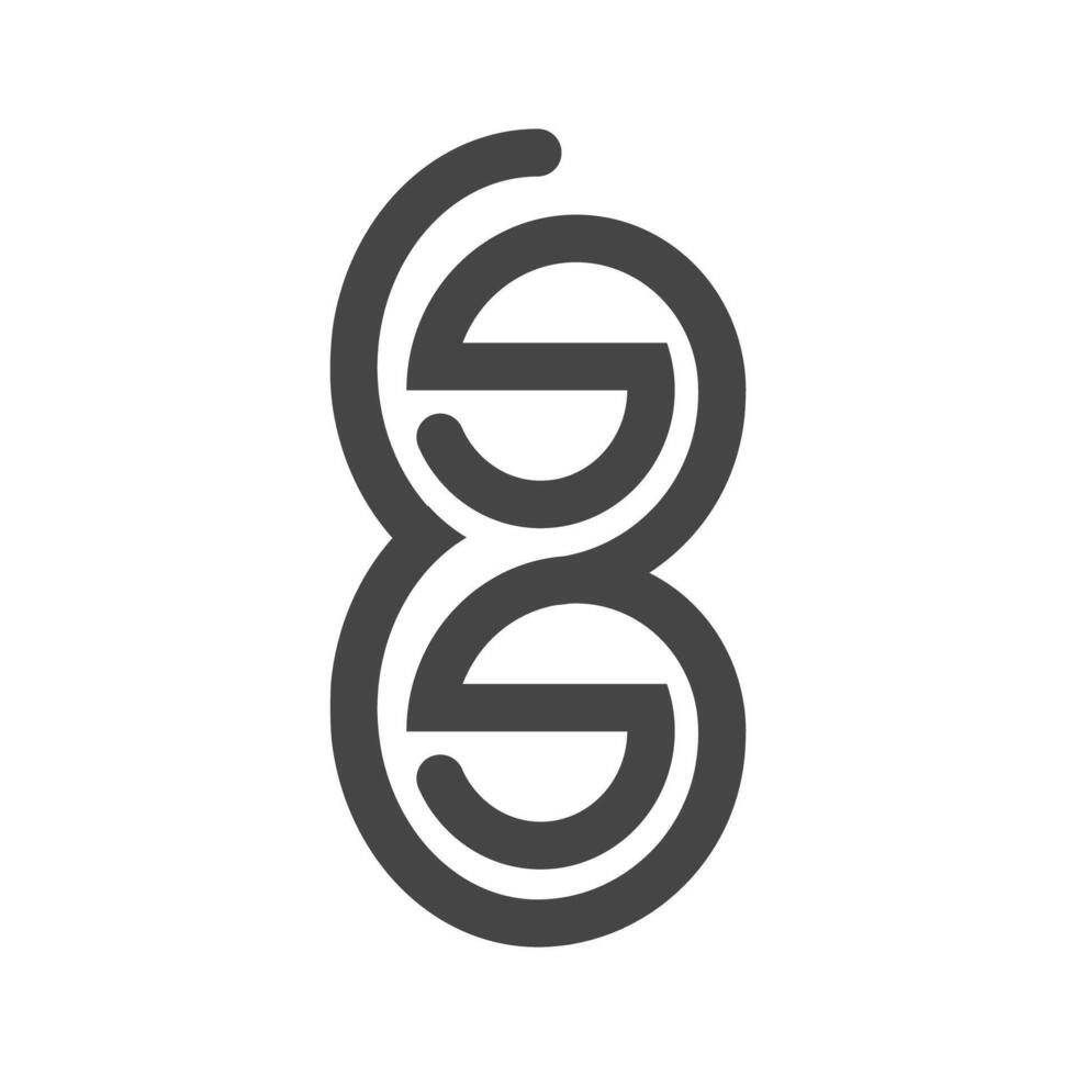 logotipo das iniciais do alfabeto bs, sb, s e b vetor
