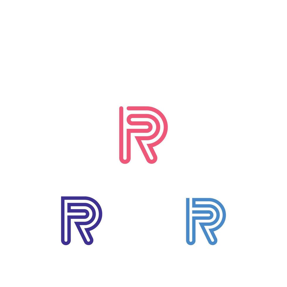 r ou rr logotipo e ícone Projeto vetor