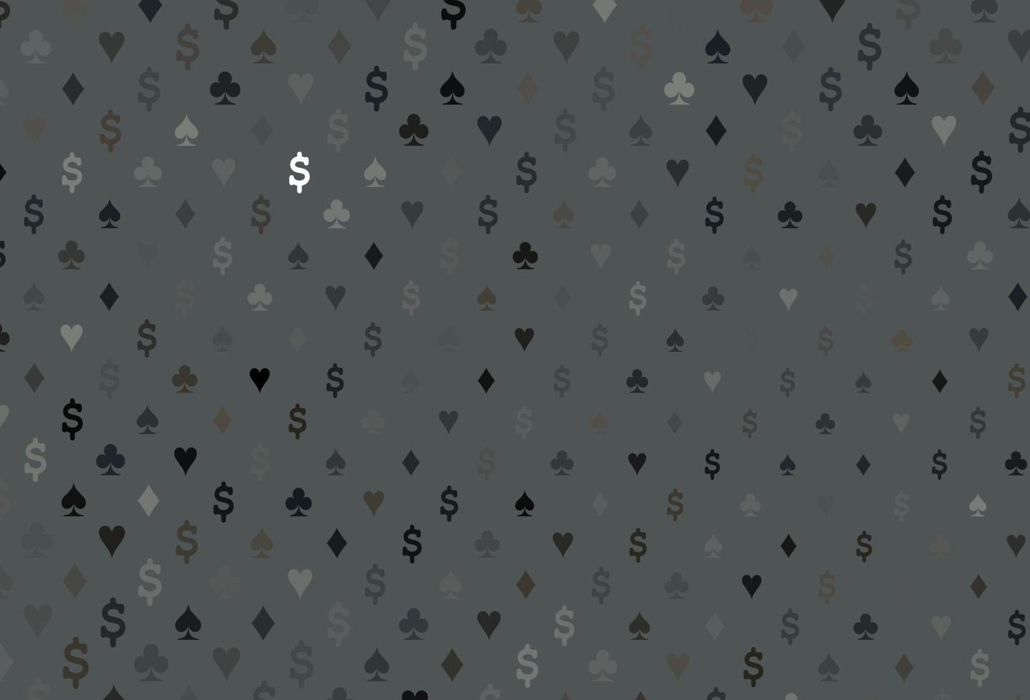 capa de vetor preto escuro com símbolos de aposta.