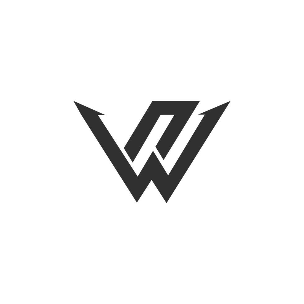 letras do alfabeto iniciais monograma logotipo nw, wn, n e w vetor