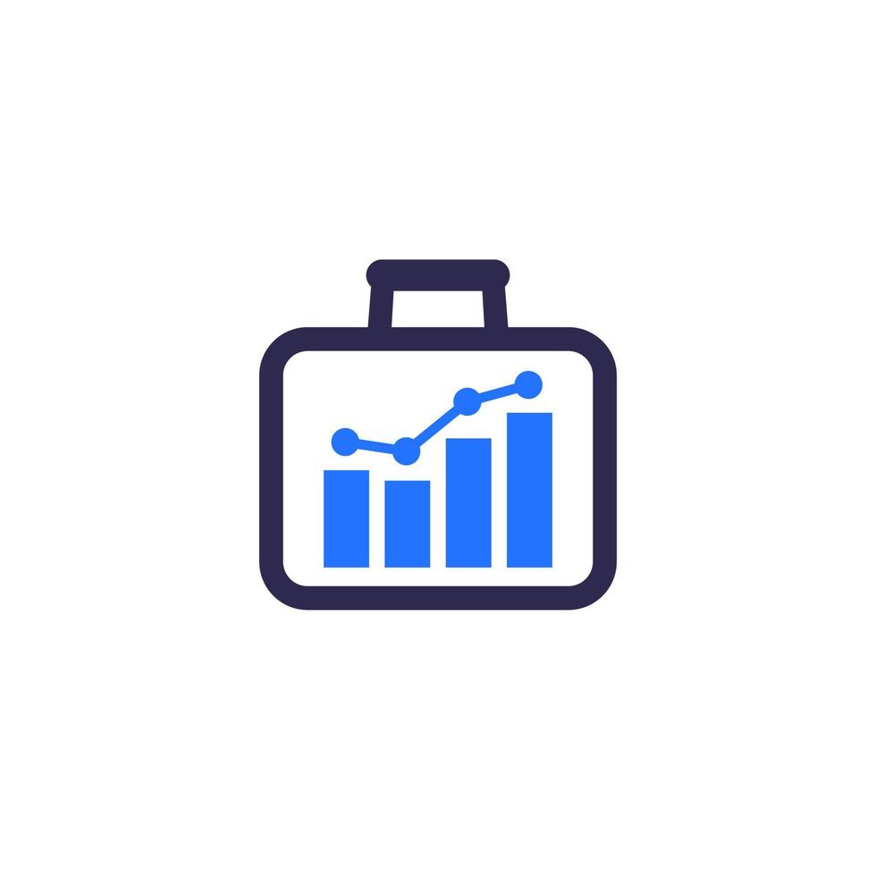 ícone de portfólio financeiro com gráfico vetor