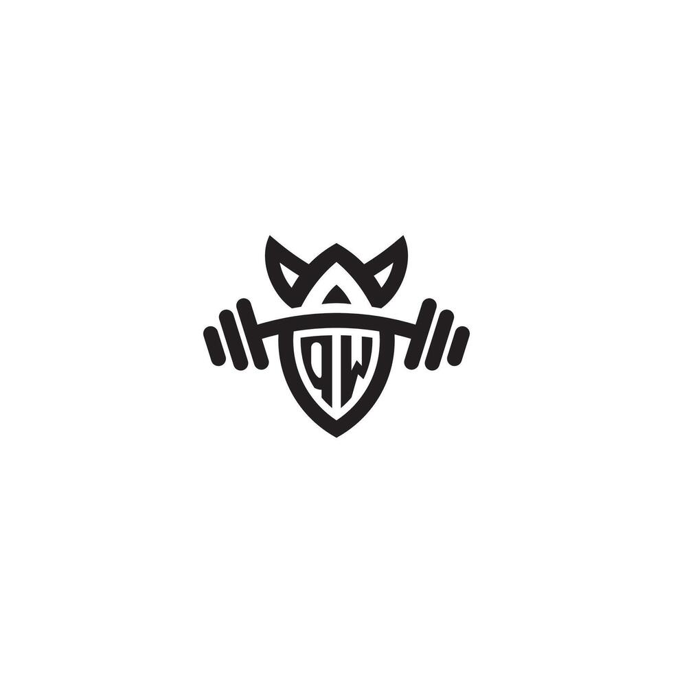 qw linha ginástica inicial conceito com Alto qualidade logotipo Projeto vetor