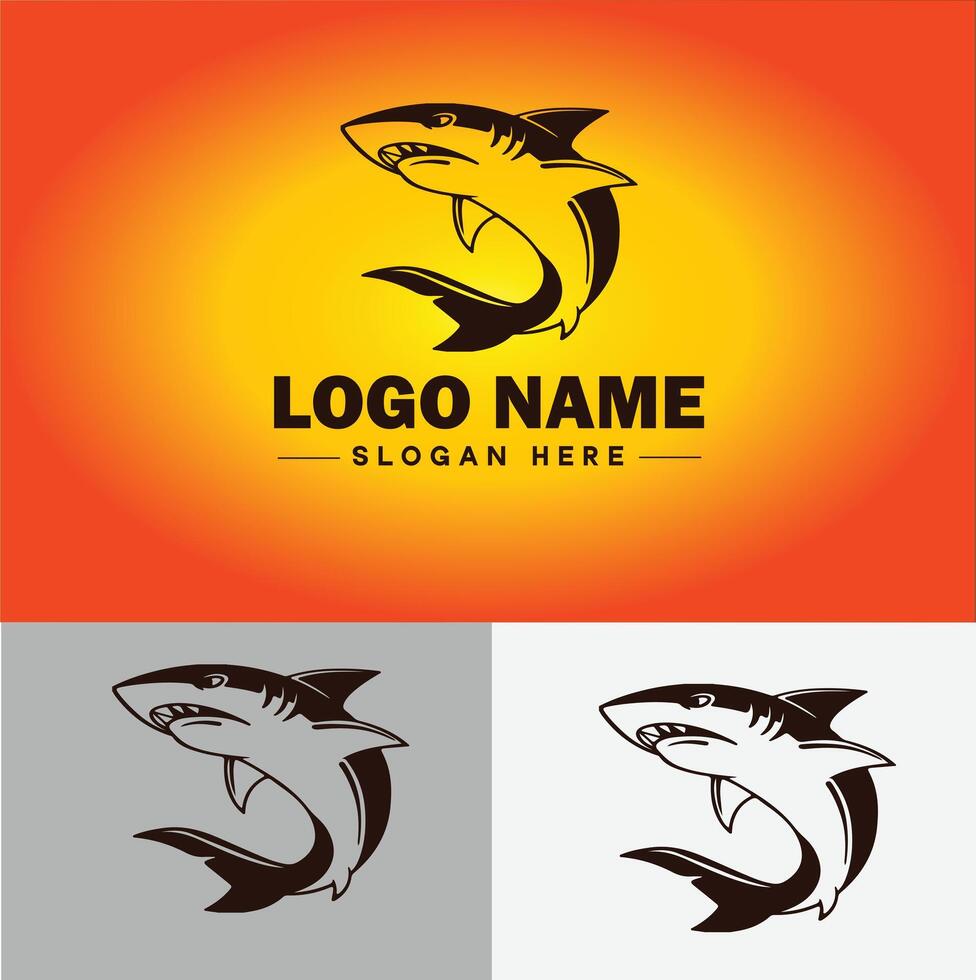 Tubarão logotipo vetor arte ícone gráficos para companhia marca o negócio ícone Tubarão logotipo modelo