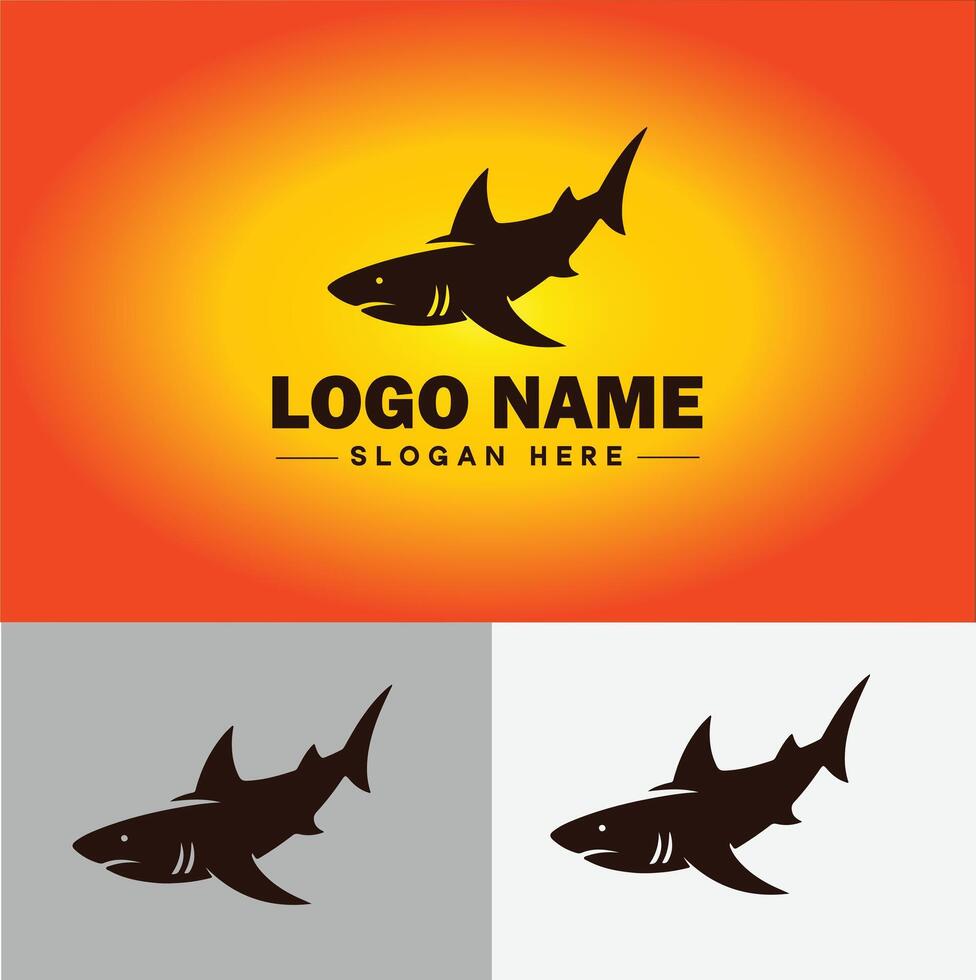 Tubarão logotipo vetor arte ícone gráficos para companhia marca o negócio ícone Tubarão logotipo modelo