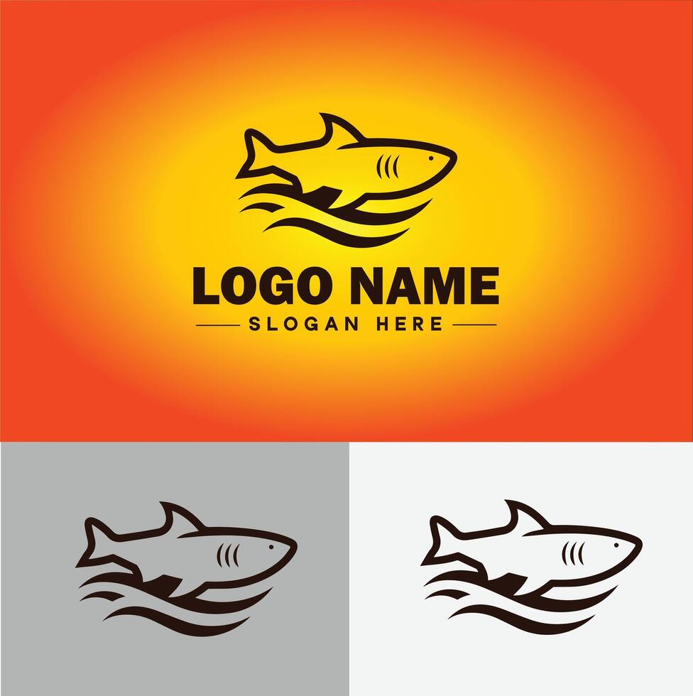 Tubarão logotipo vetor arte ícone gráficos para companhia marca o negócio ícone Tubarão logotipo modelo