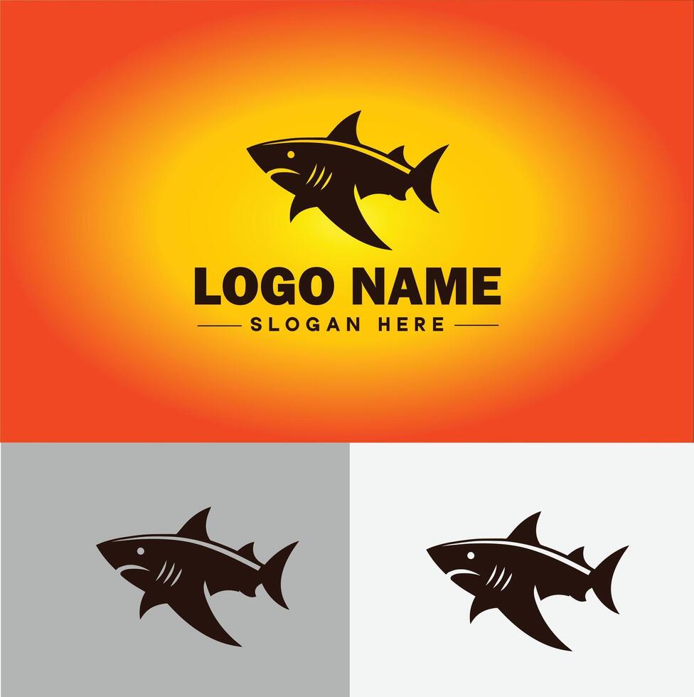 Tubarão logotipo vetor arte ícone gráficos para companhia marca o negócio ícone Tubarão logotipo modelo