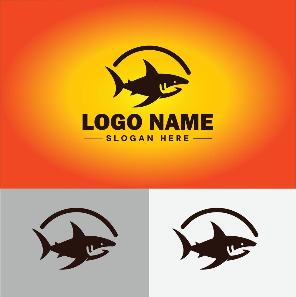 Tubarão logotipo vetor arte ícone gráficos para companhia marca o negócio ícone Tubarão logotipo modelo