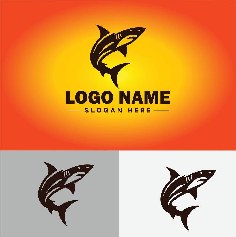 Tubarão logotipo vetor arte ícone gráficos para companhia marca o negócio ícone Tubarão logotipo modelo