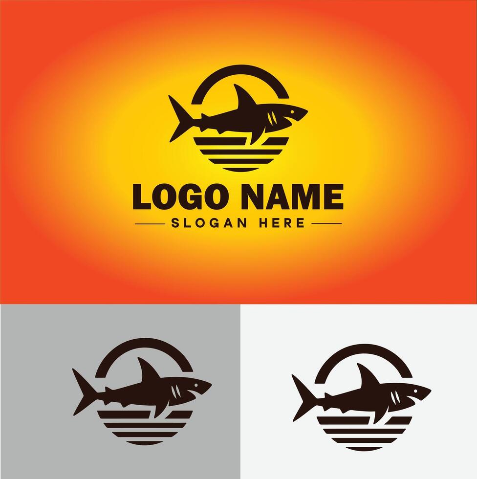 Tubarão logotipo vetor arte ícone gráficos para companhia marca o negócio ícone Tubarão logotipo modelo