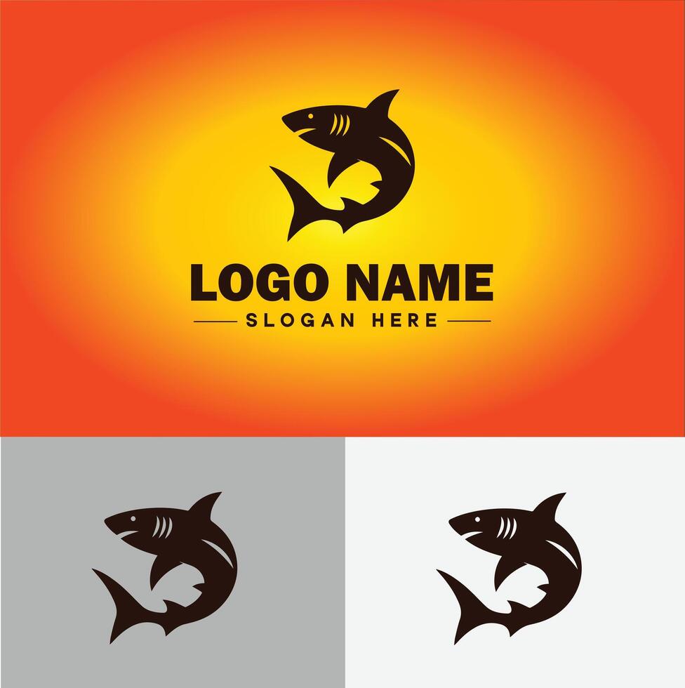 Tubarão logotipo vetor arte ícone gráficos para companhia marca o negócio ícone Tubarão logotipo modelo