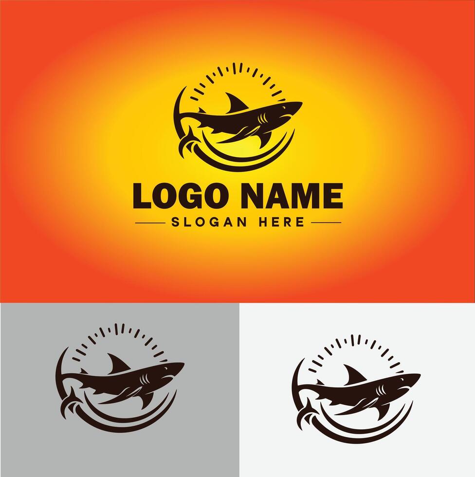 Tubarão logotipo vetor arte ícone gráficos para companhia marca o negócio ícone Tubarão logotipo modelo