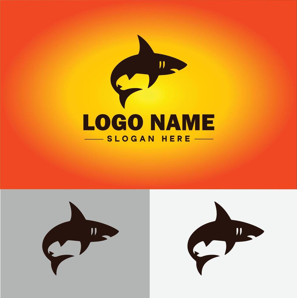 Tubarão logotipo vetor arte ícone gráficos para companhia marca o negócio ícone Tubarão logotipo modelo