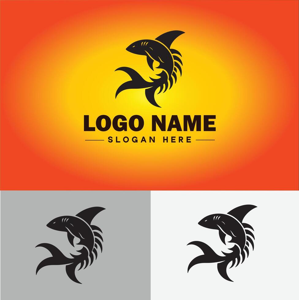 Tubarão logotipo vetor arte ícone gráficos para companhia marca o negócio ícone Tubarão logotipo modelo